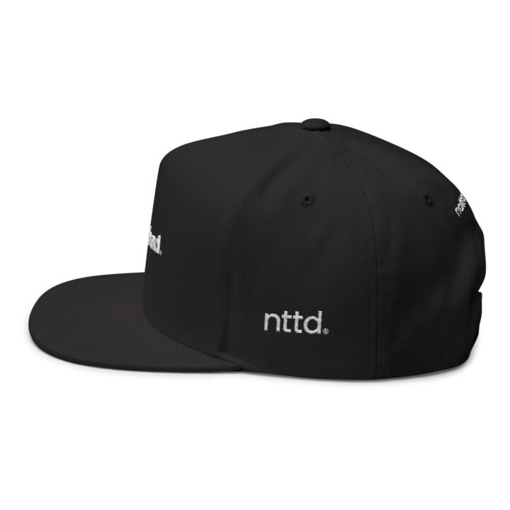 Stylish Flat Bill Cap with 'nottoobad' Embroidery - Trendy Streetwear Hat - Image 3
