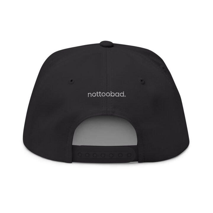 Stylish Flat Bill Cap with 'nottoobad' Embroidery - Trendy Streetwear Hat - Image 2
