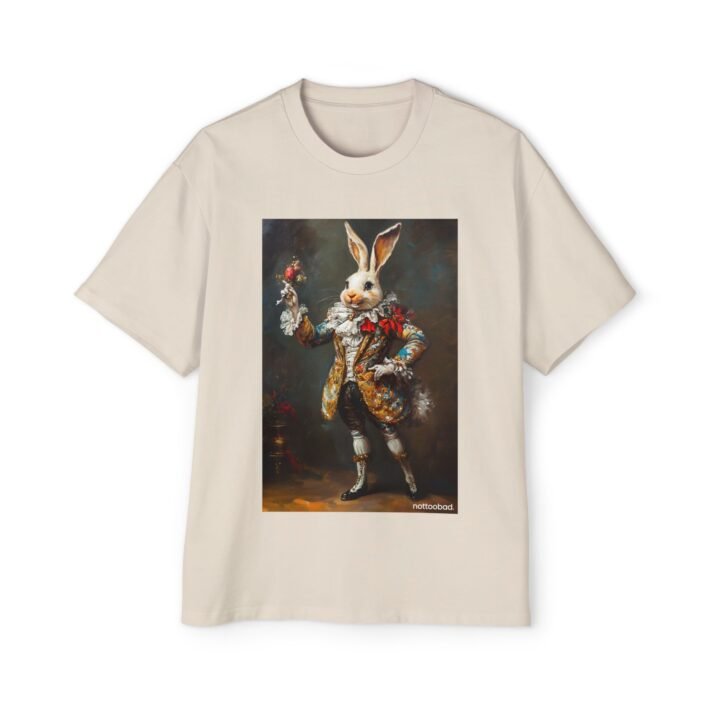 Renaissance Bunny Oversized Tee Men's Heavy Cotton - Image 5